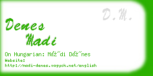 denes madi business card